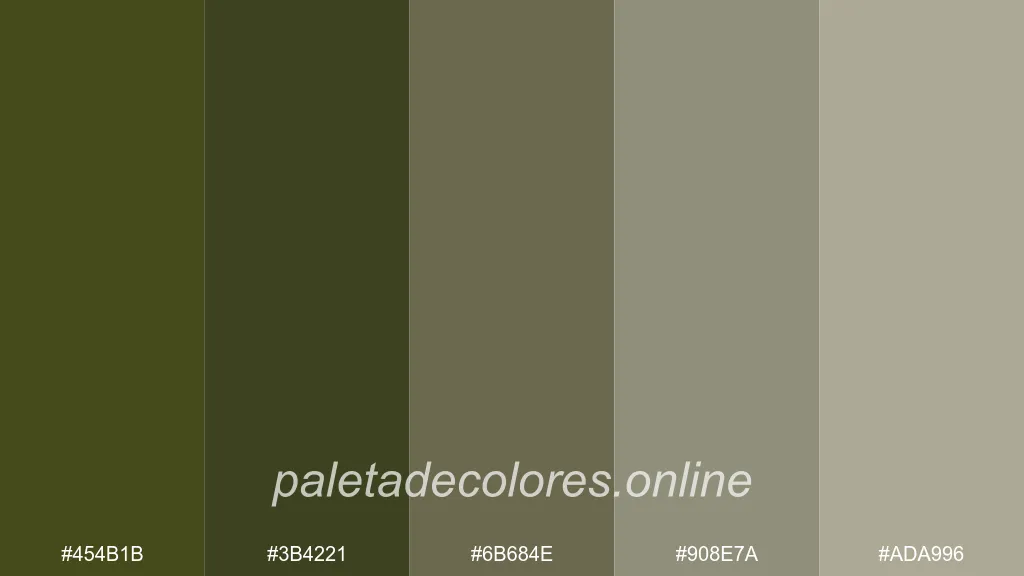 Verdes musgosos combinados con tonos marrones terrosos.