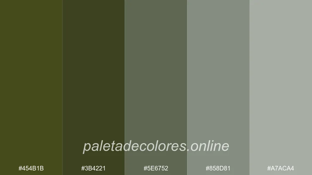 Verdes apagados mezclados con grises inspirados en el concreto urbano.