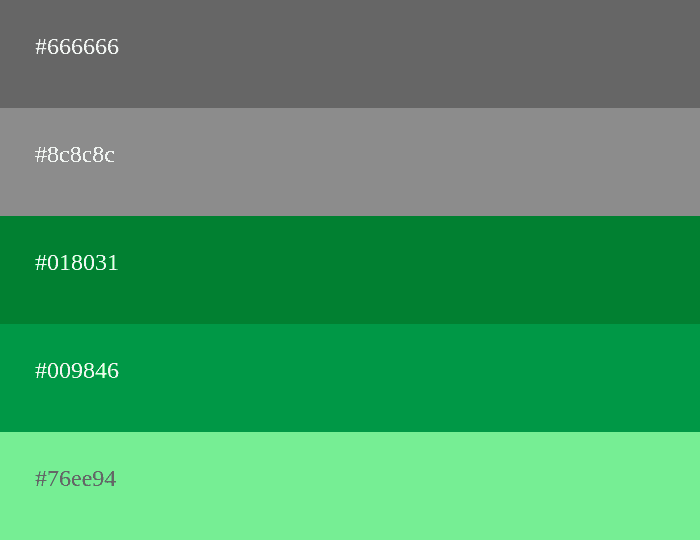 Graue und grüne Farbpalette