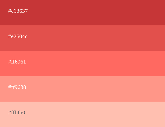 Pastellrote Farbpalette