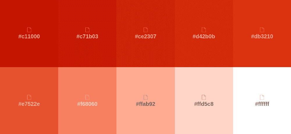 Rötlich-orange Farbpalette