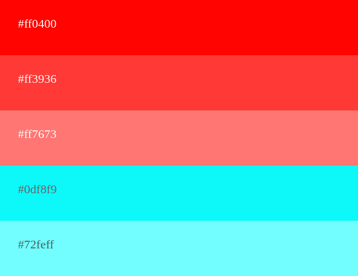 Rote und cyanfarbene Farbkombination