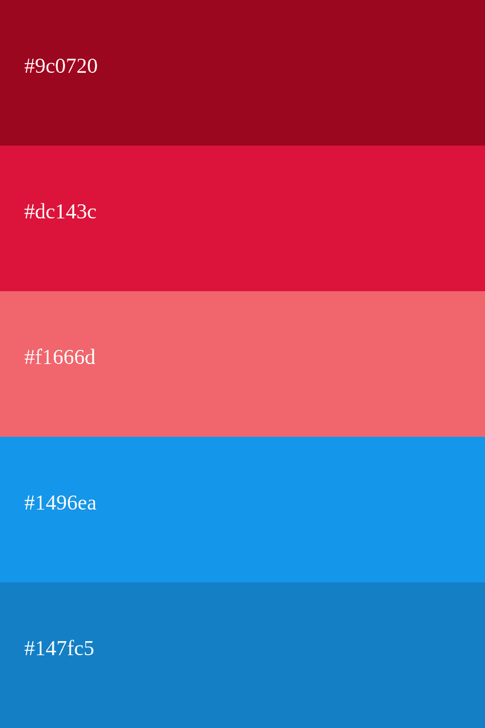 color carmesi y azul