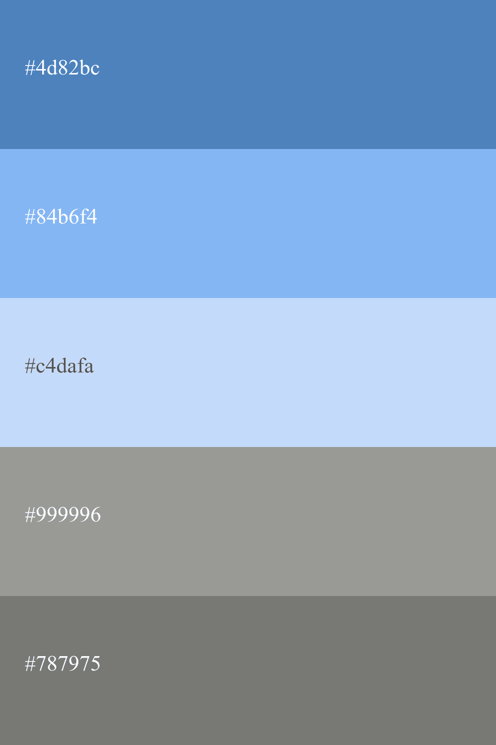 Combinación azul pastel con gris