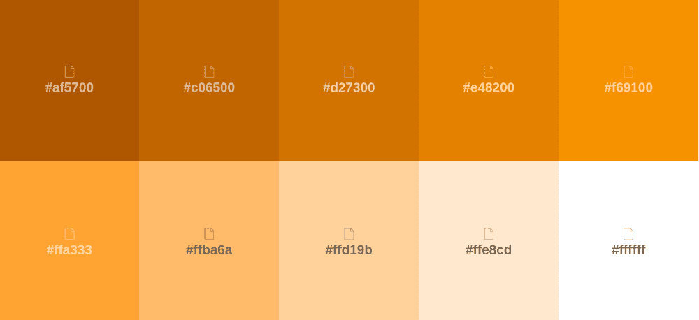 Paleta de color naranja