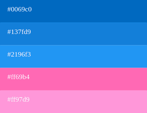 Farbpalette Blau und Rosa