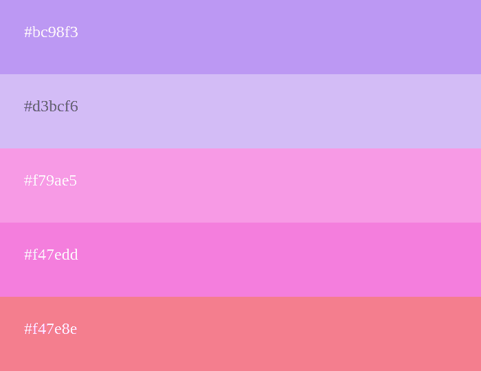 Palette mit Pastelllila