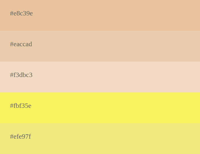 Beige und gelbe Farbpalette