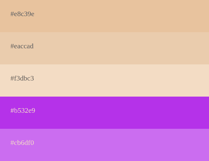 Beige und lila Farbpalette