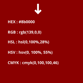 códigos del color rojo oscuro