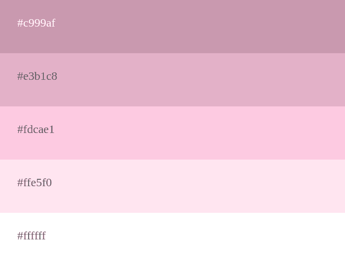 Pastellrosa Farbpalette