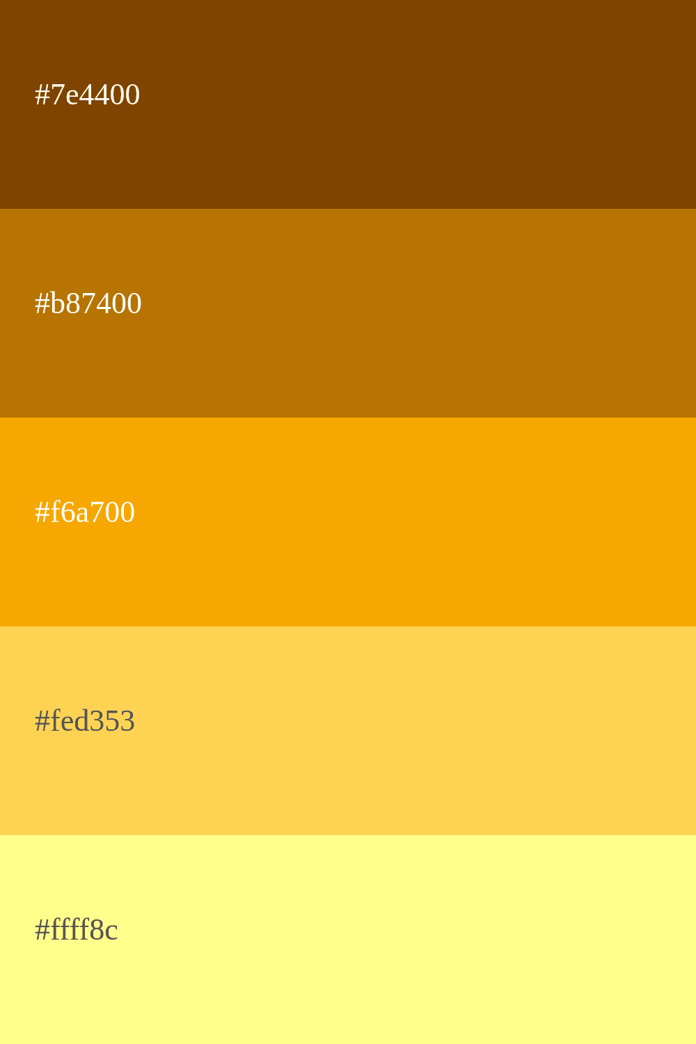 Senfgelbe Farbpalette