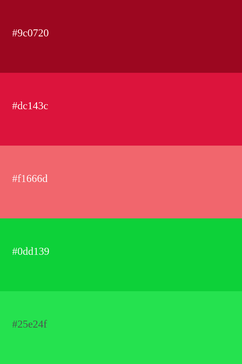 color carmesi y verde