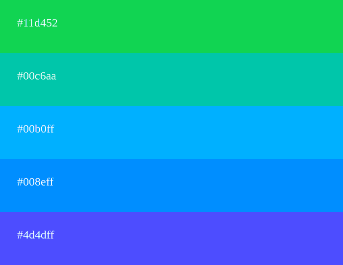 Kalte grüne und blaue Farbpalette