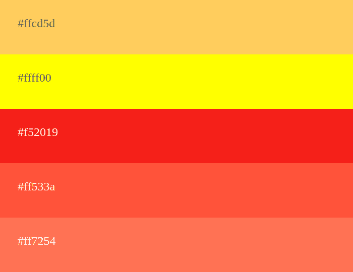 Warme Farbpalette Gelb mit Rot