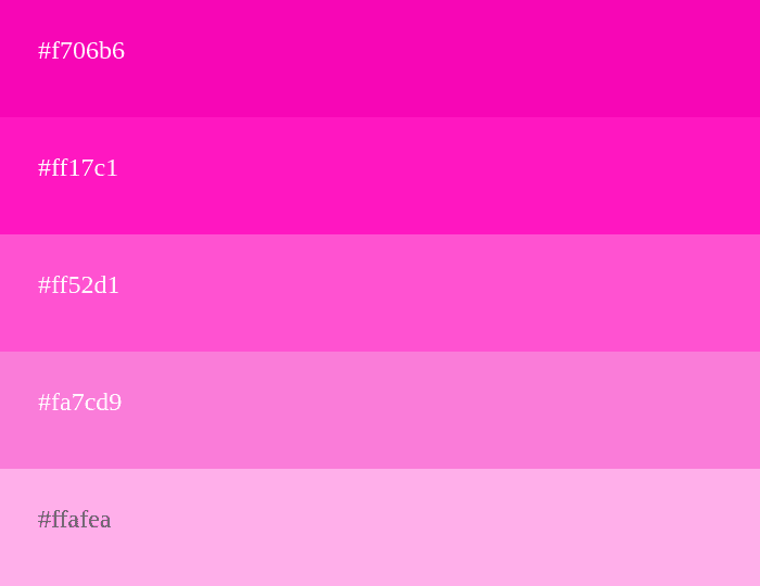 Neonrosa Farbpalette