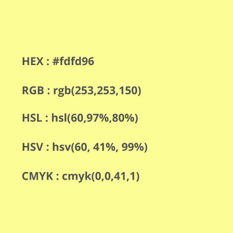 códigos del color amarillo pastel