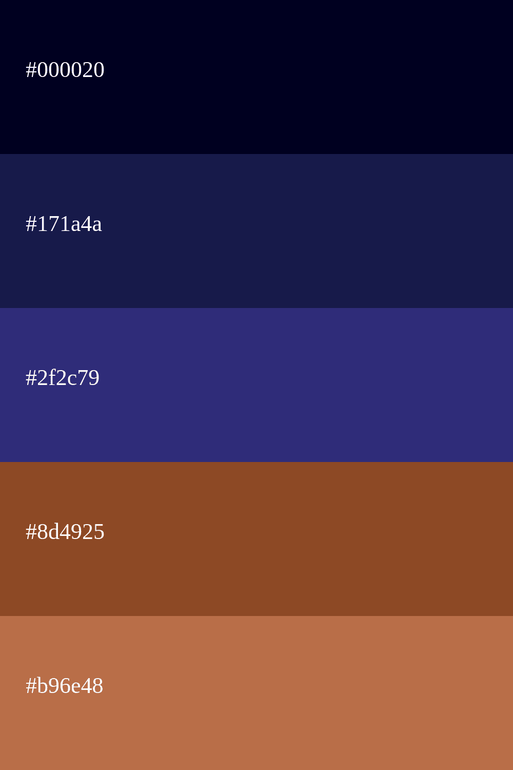 Marineblaue und Braune Farbpalette