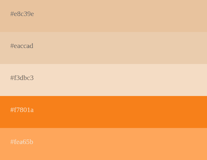 Beige und orange Farbpalette