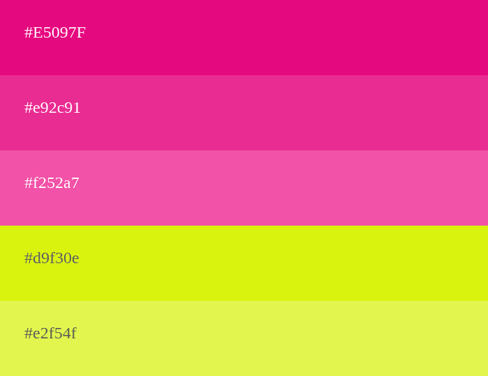 Magenta und gelbe Farbpalette