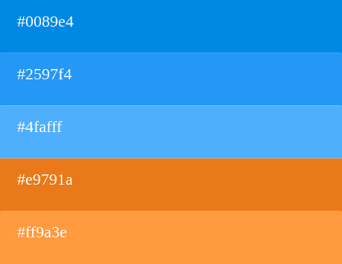Farbpalette Blau und Orange