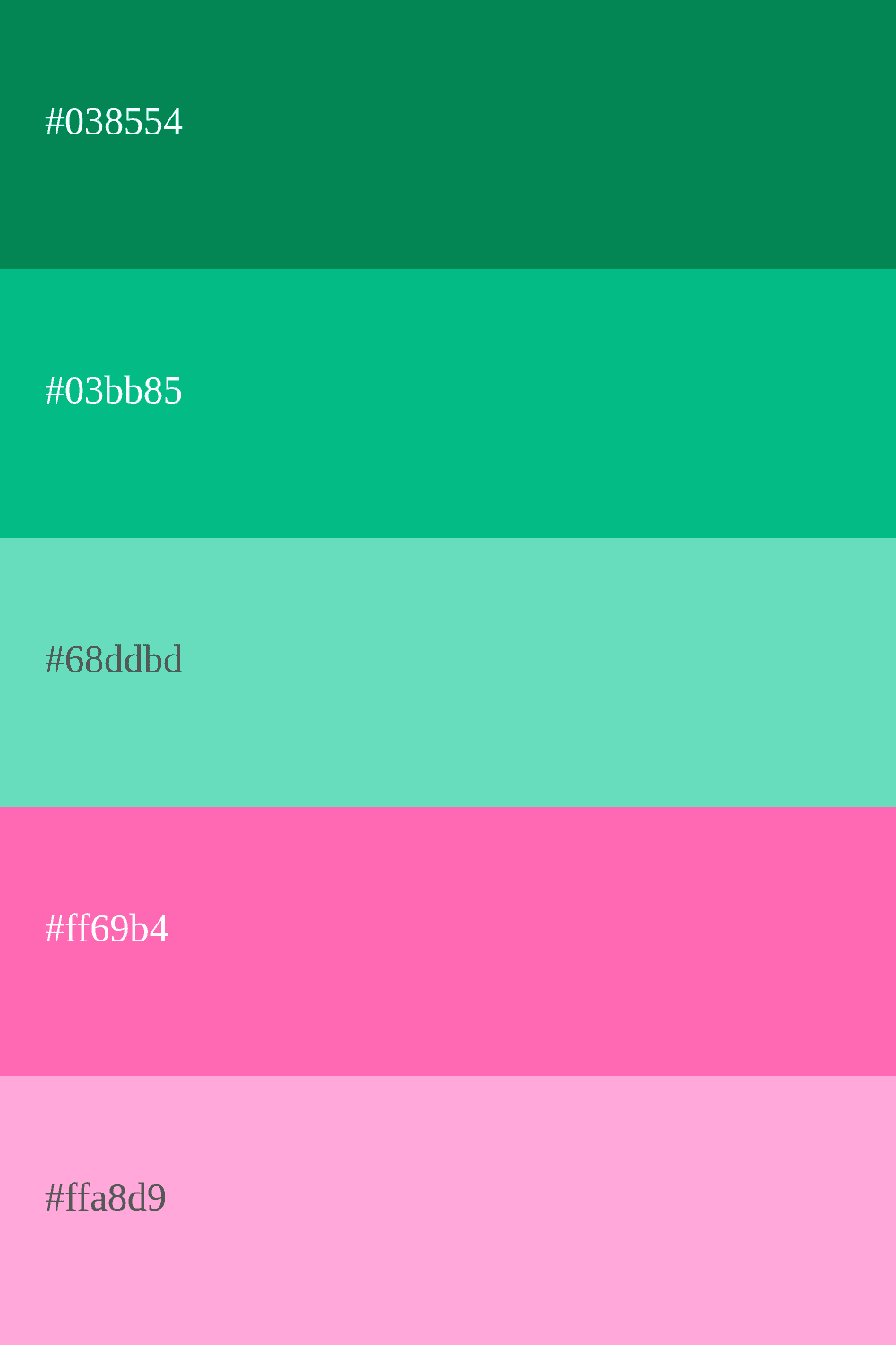 couleur vert d'eau et rose