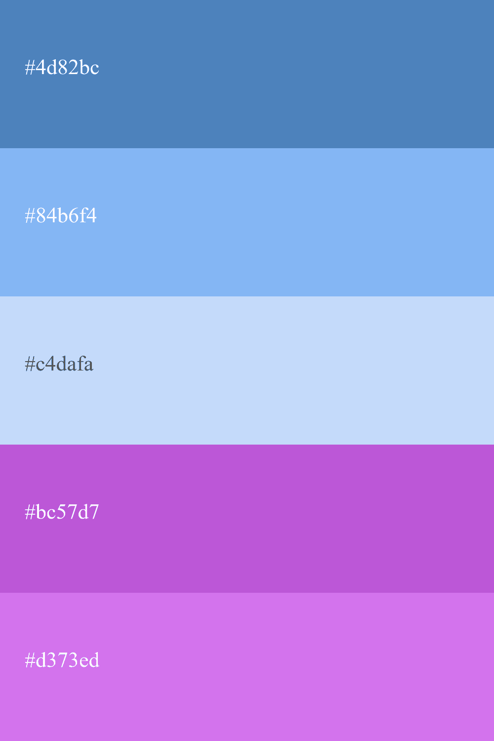 Combinación color azul pastel y morado