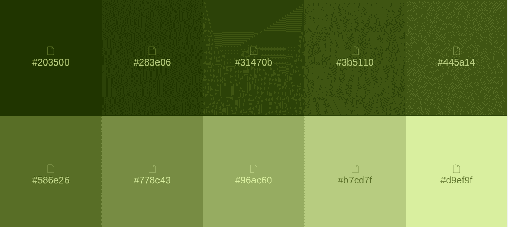 Olivgrüne Farbpalette