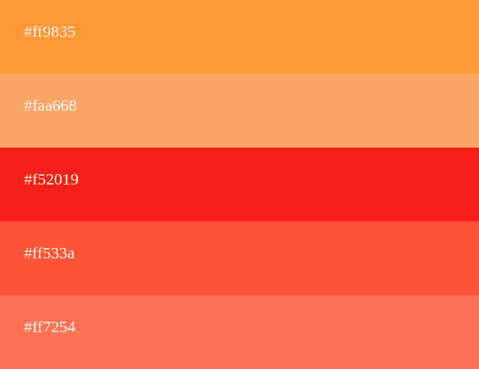 Warme Farbpalette Orange mit Rot