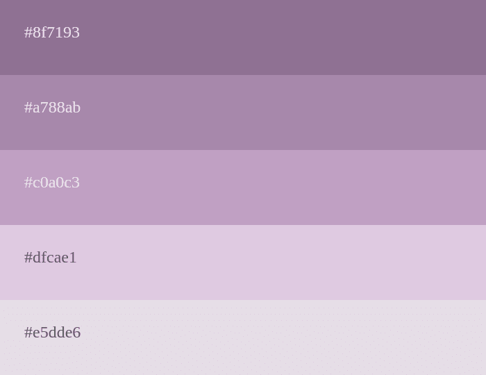 Pastellviolette Farbpalette