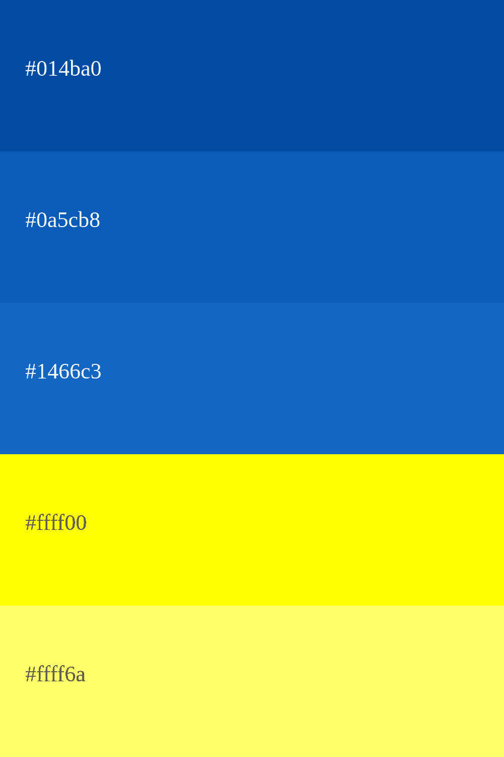 azul elétrico e amarelo