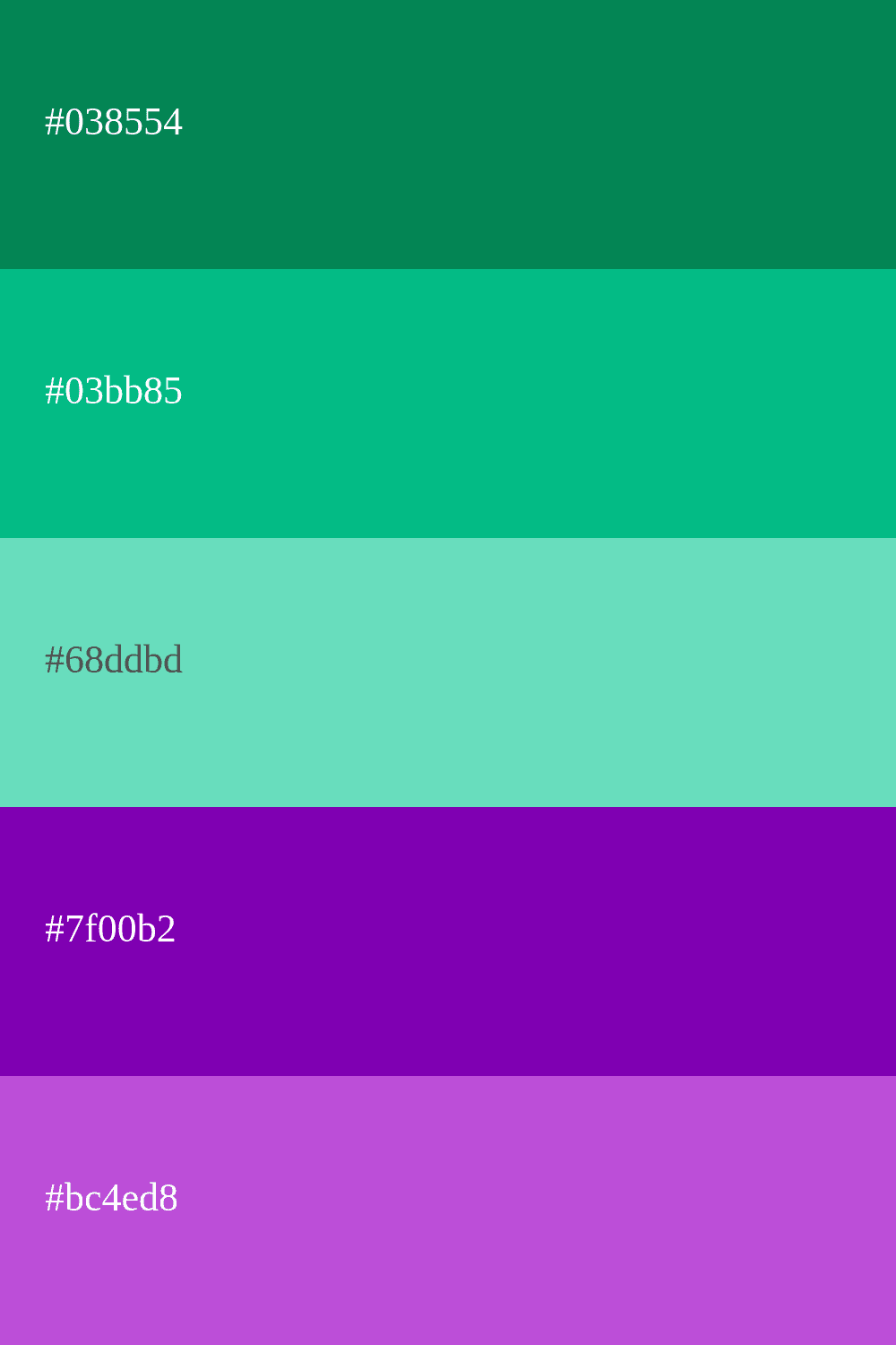 couleur vert d'eau et violet