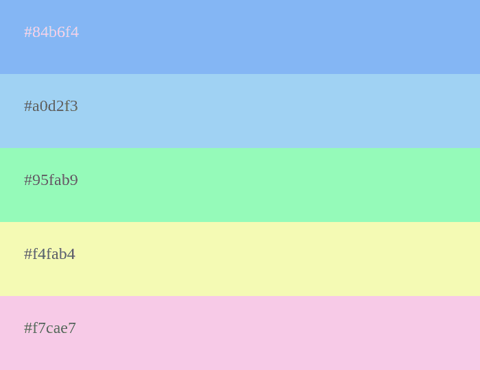 Pastellfarbpalette mit Blau