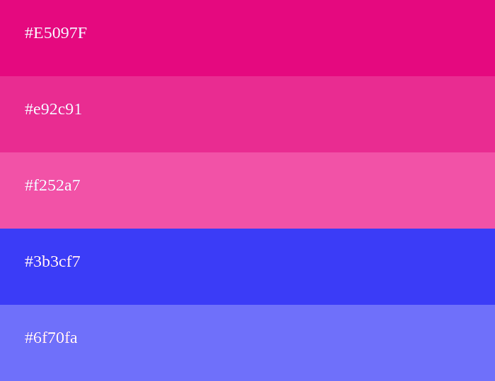 Magenta und blaue Farbpalette