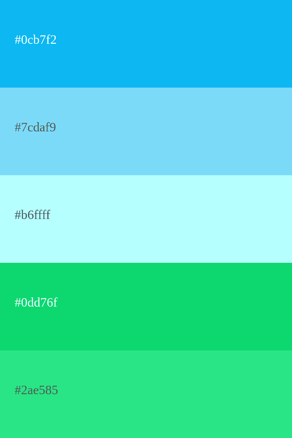 Himmelblaue und grüne Farbkombination