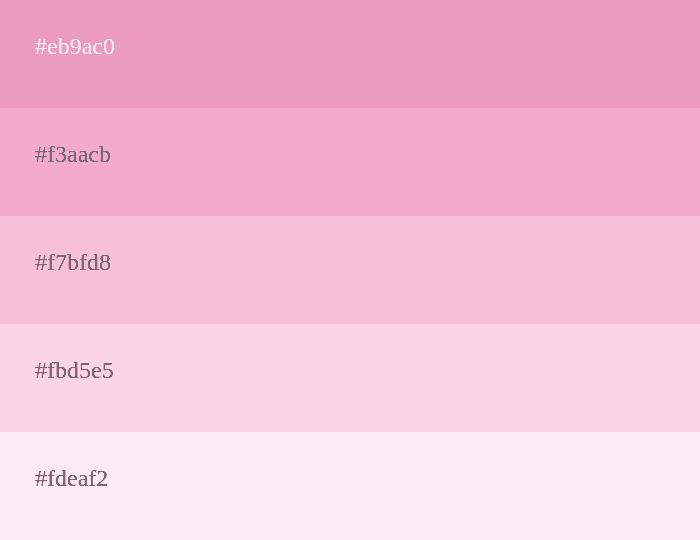 Pastellrosa Farbpalette
