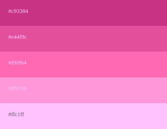 Monochrome Rosa Farbpalette