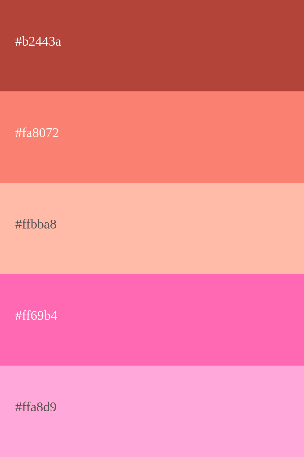 Paleta de cores salmão e rosa