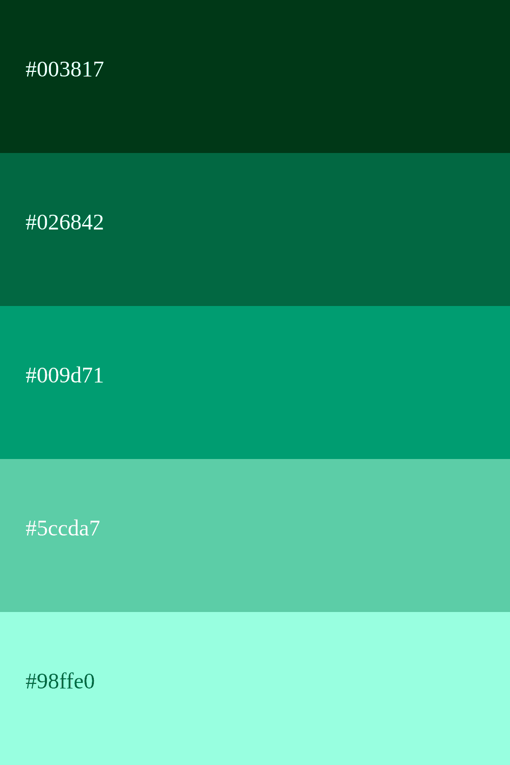 Smaragdgrüne Farbpalette