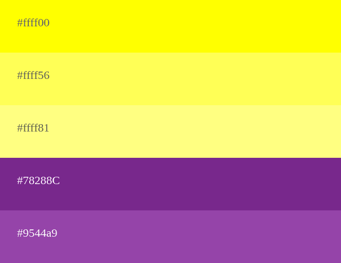 Gelbe und violette Farbpalette