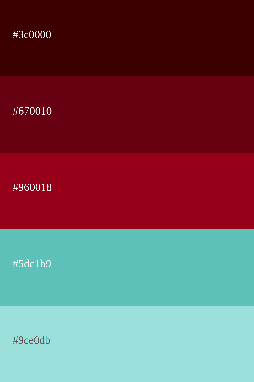 color carmin y turquesa