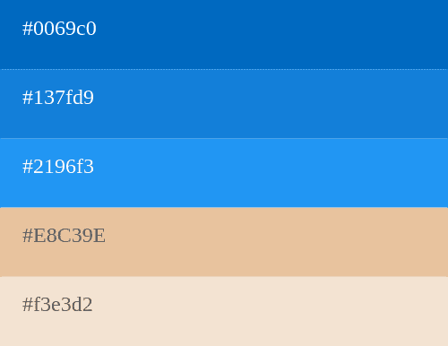 Farbpalette Blau und Beige