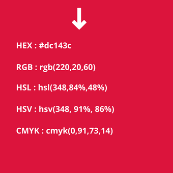 códigos del color carmesí