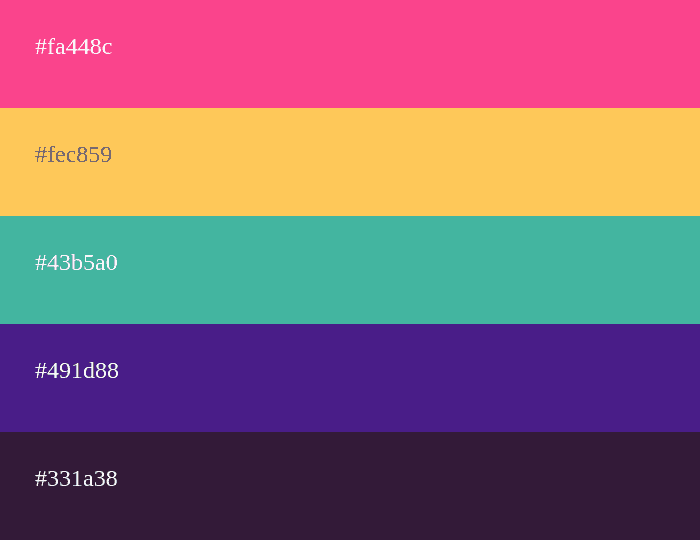 Auffällige Farbpalette