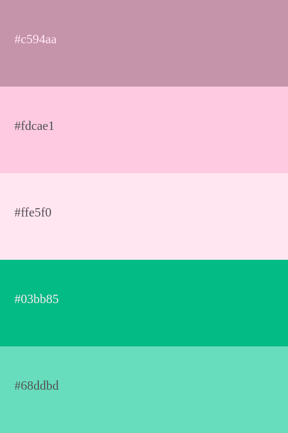 color rosa palo y verde agua