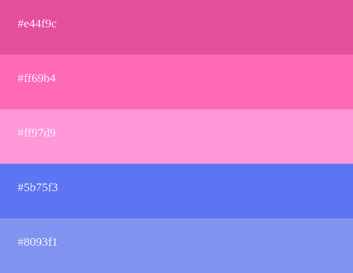 Rosa und blaue Farbpalette