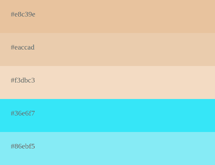 Beige und Cyan Farbpalette
