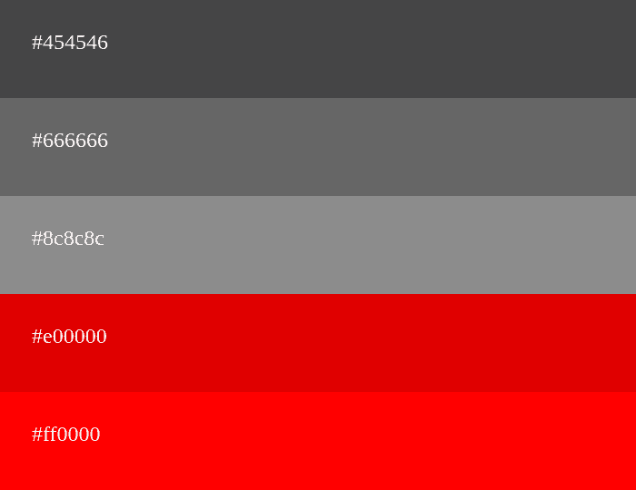 Graue und rote Farbpalette