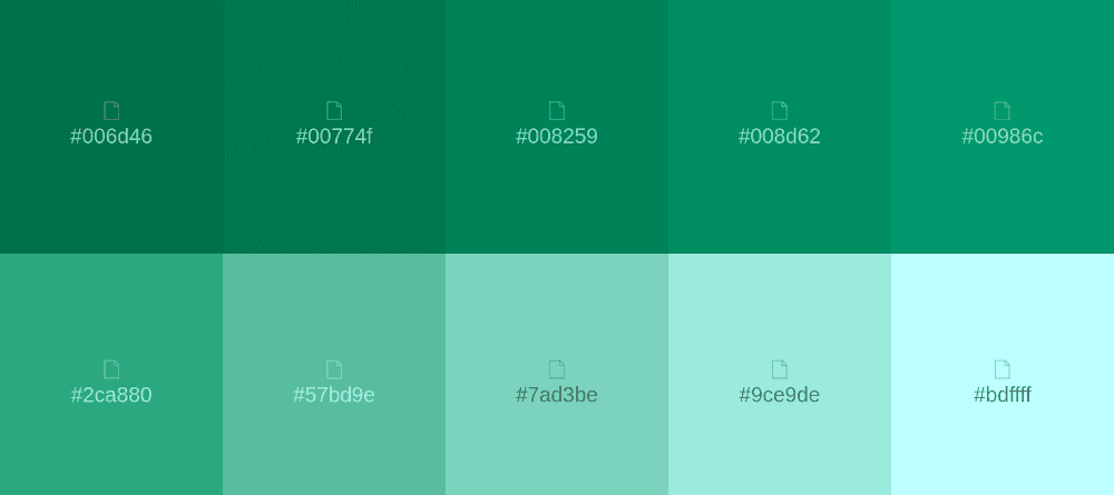 Smaragdgrüne Farbpalette