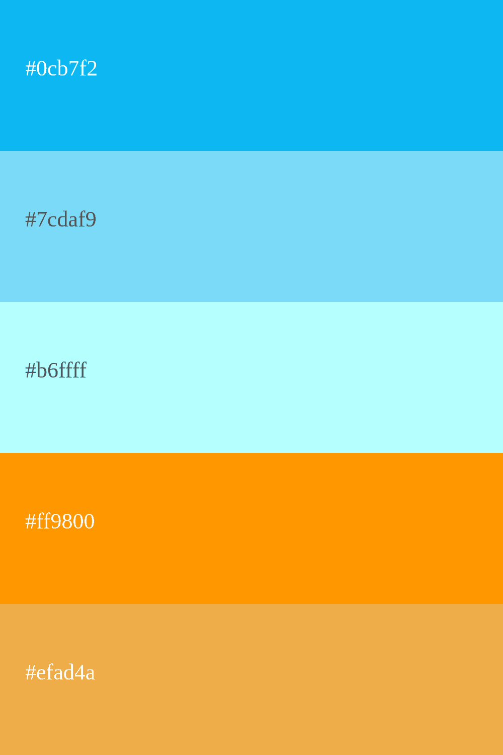 Himmelblaue und orange Farbkombination